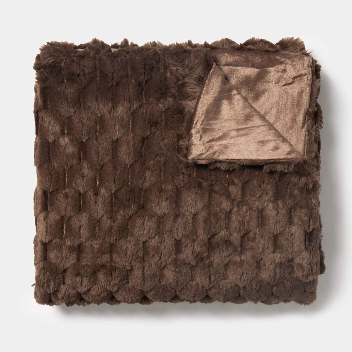 OHS Waffle Throw Bed Blanket Faux Fur Supersoft Warm Fleece Cosy Plush