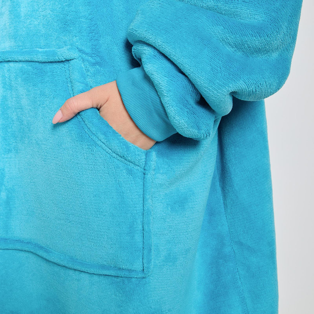 OHS Extra Long Hoodie Blanket Oversized Soft Sherpa Fleece Giant Sweatshirt