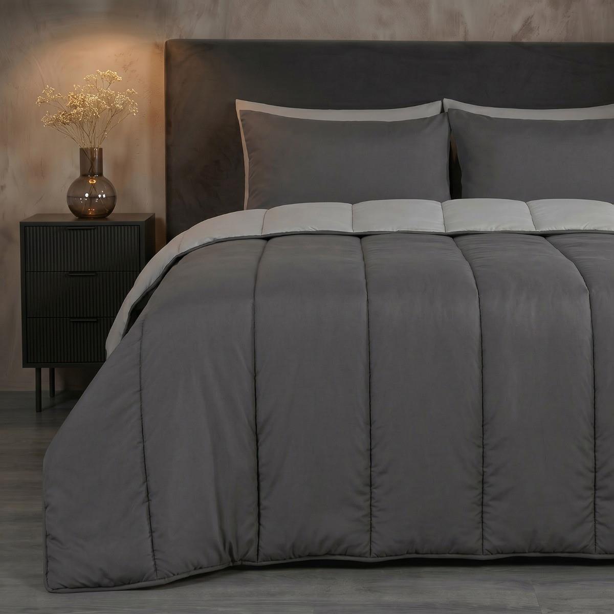 OHS Coverless Duvet & Pillowcase 10.5 Tog Bedding Set Easy Care Reversible