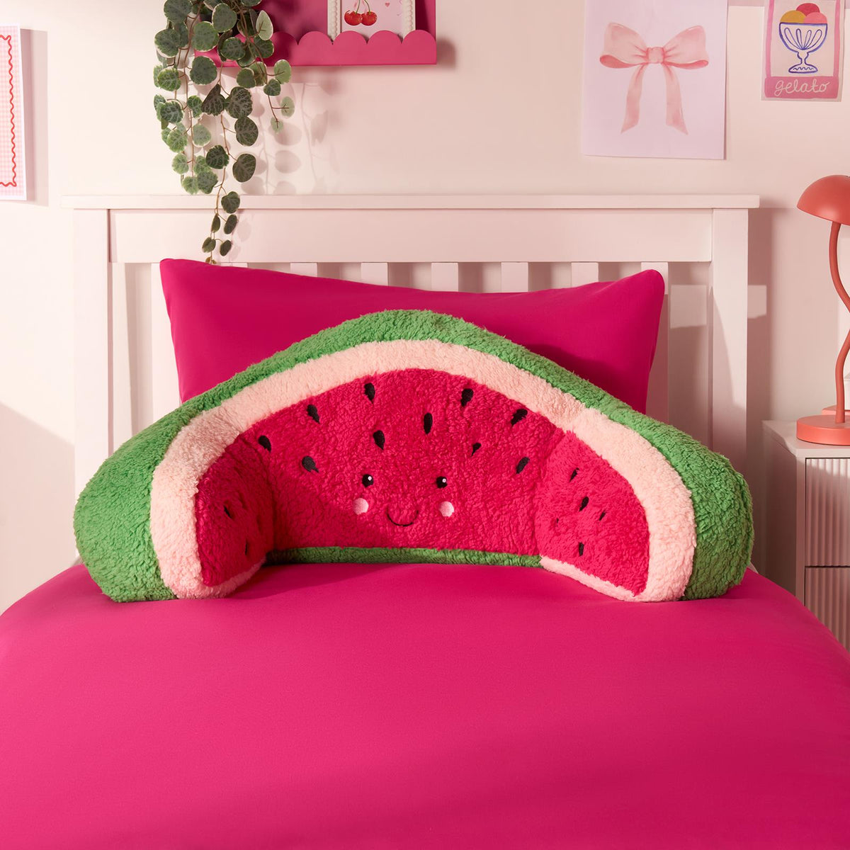 OHS Character Cuddle Cushion Soft Fleece Reading Pillow with Arms Bed Chair