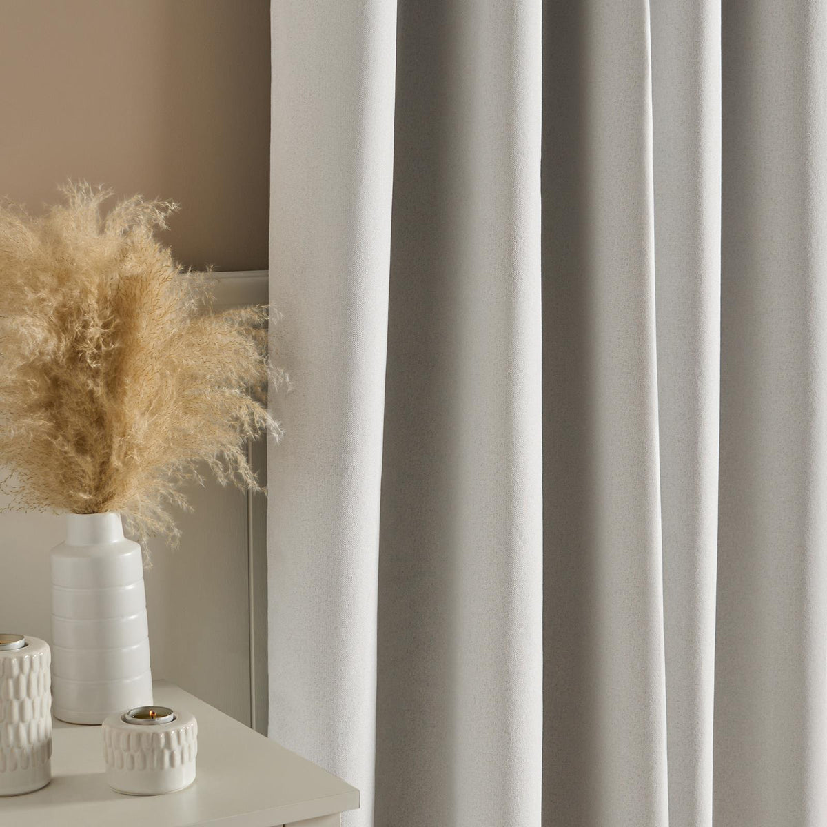 OHS Eyelet Blackout Curtains Woven Ready Made Ring Top Thermal Texture Thick