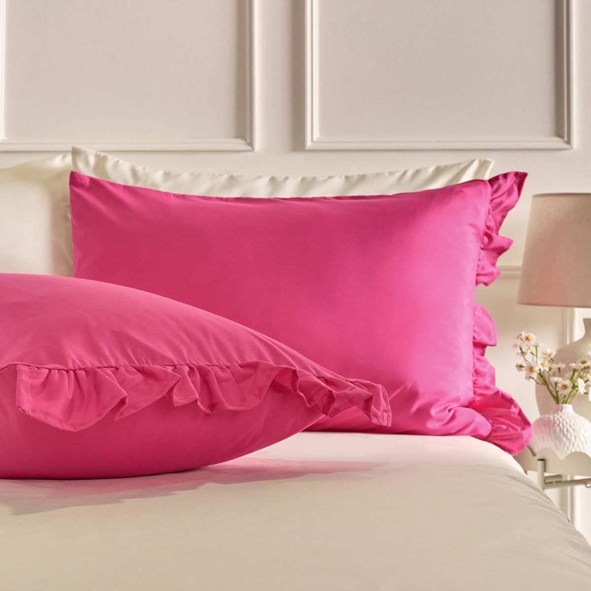 OHS Frill Edge Bedding Set Microfibre Decor Duvet Cover with Pillowcase