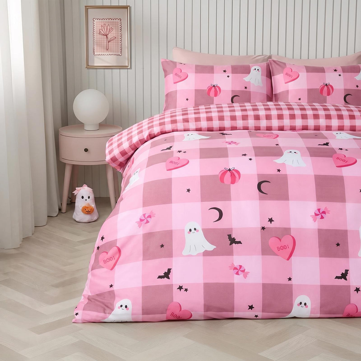 OHS Halloween Duvet Cover Pillowcase Bedding Set Kids Childrens Pumpkin Quilt