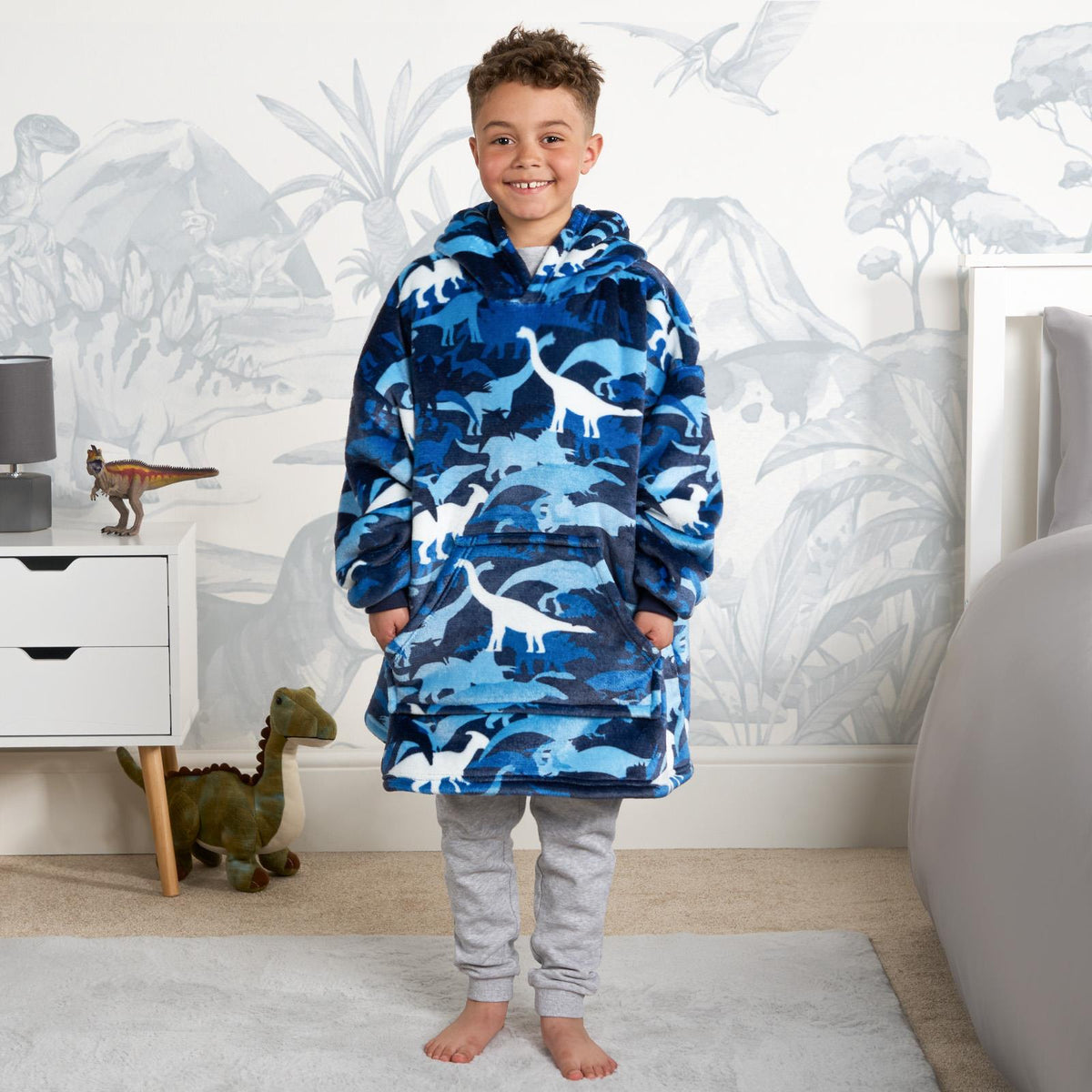 Kids Hoodie Blanket Oversized Sherpa Fleece Jumper Sweatshirt Soft Warm Throw