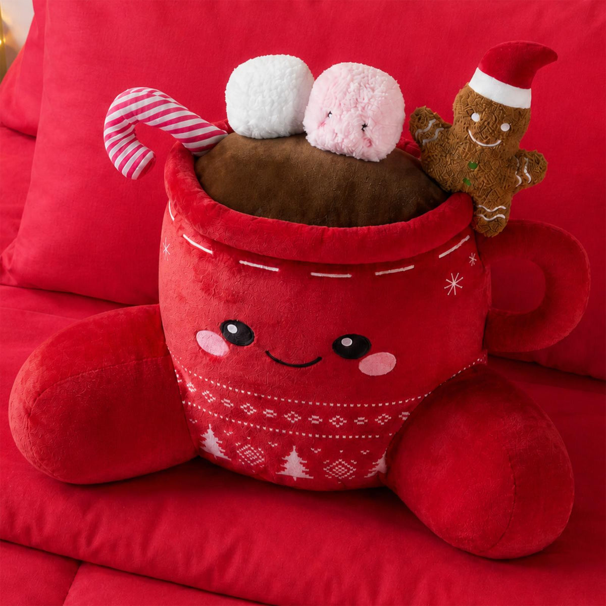 OHS Character Cuddle Cushion Soft Fleece Reading Pillow with Arms Bed Chair