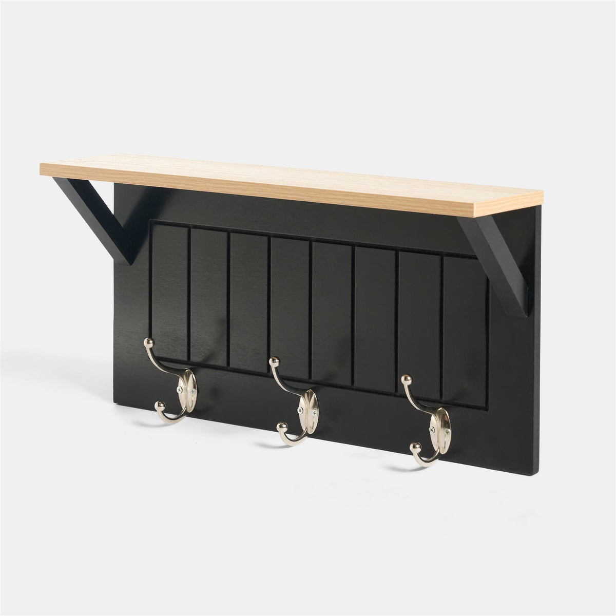 OHS Coat Rack Wall Mounted Shelf Engineered Wood Floating Display Unit