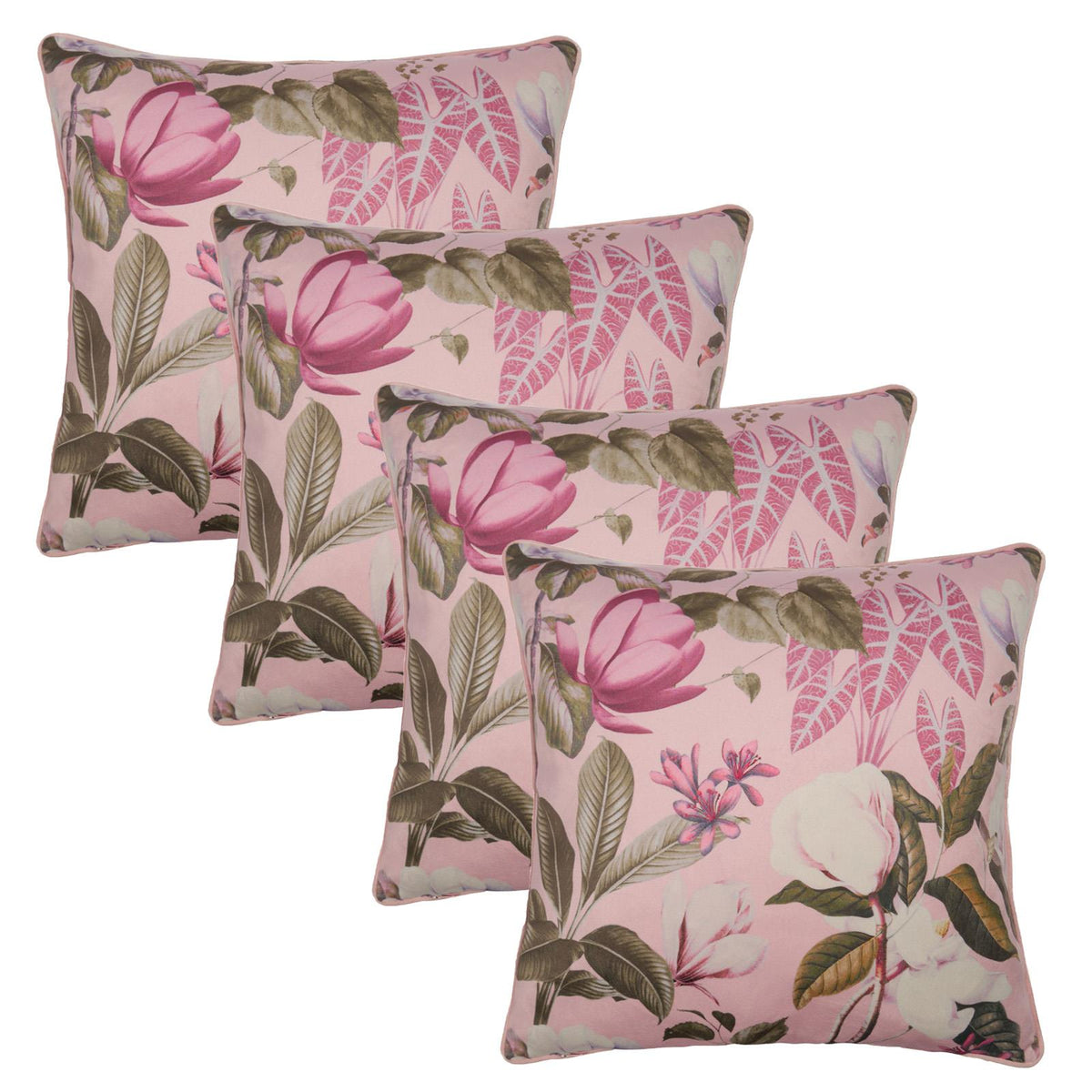 Floral Cushion Covers 2/4 Pack Sofa Couch Chair Filled Plump Seat Pads Decor Set