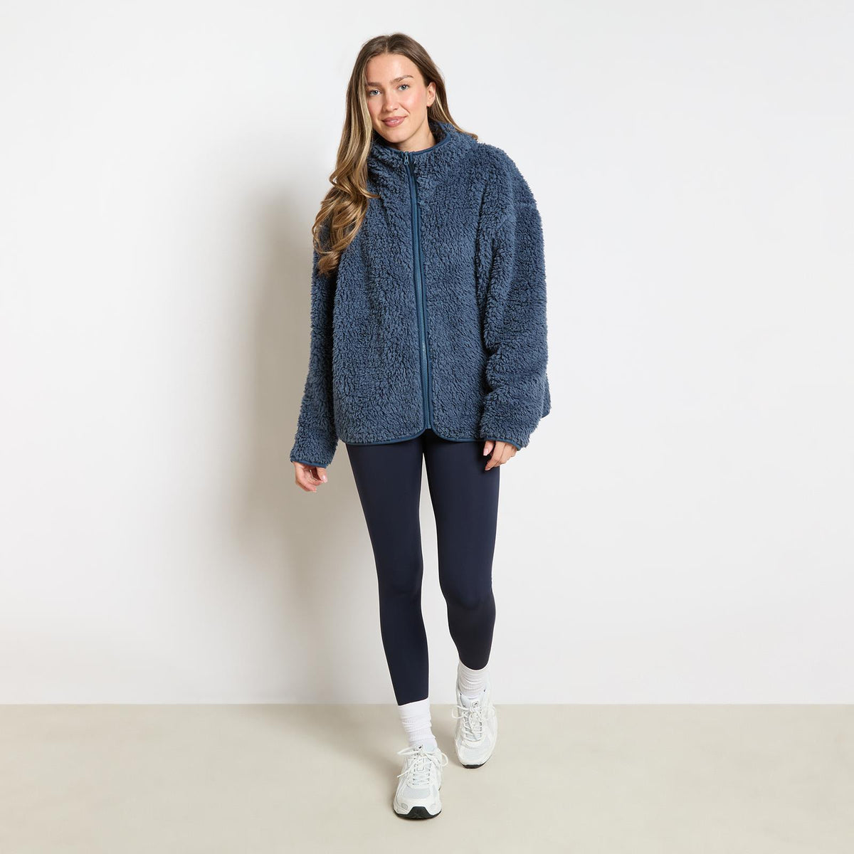 OHS Teddy Fleece Jacket Coat Soft Plush Unisex Warm Outerwear Full Zipper