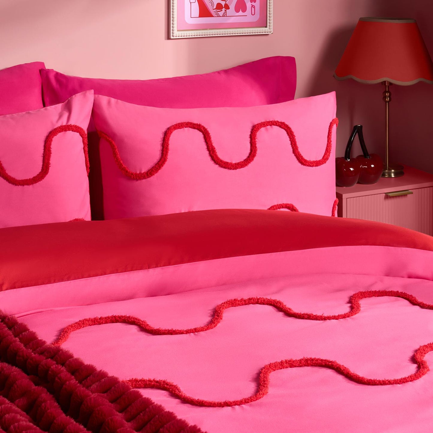 OHS Tufted Wave Bedding Set Soft Modern Duvet Cover with Pillowcase