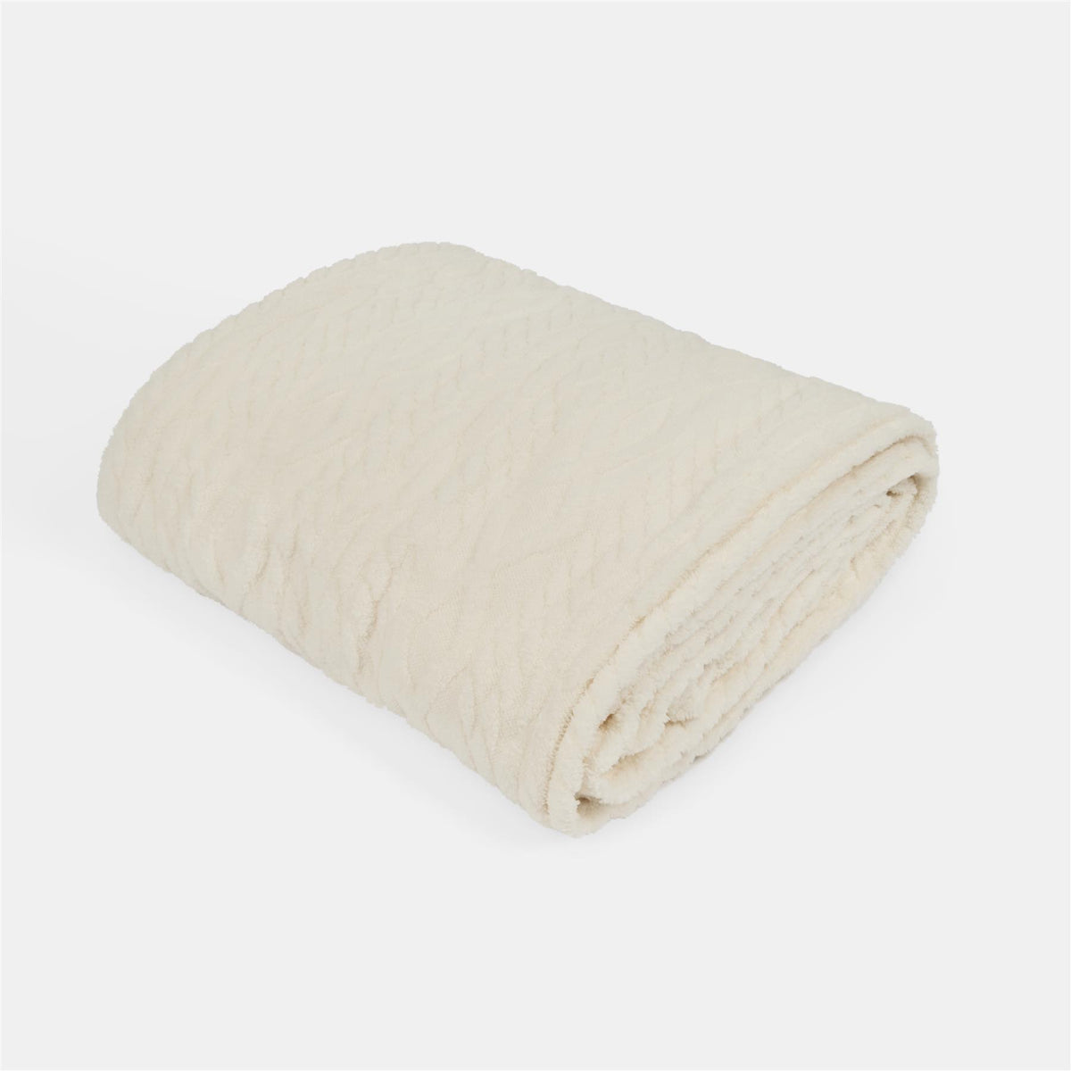 OHS Cable Knit Throw Soft Fleece Family Large Blanket Thermal Bedspread