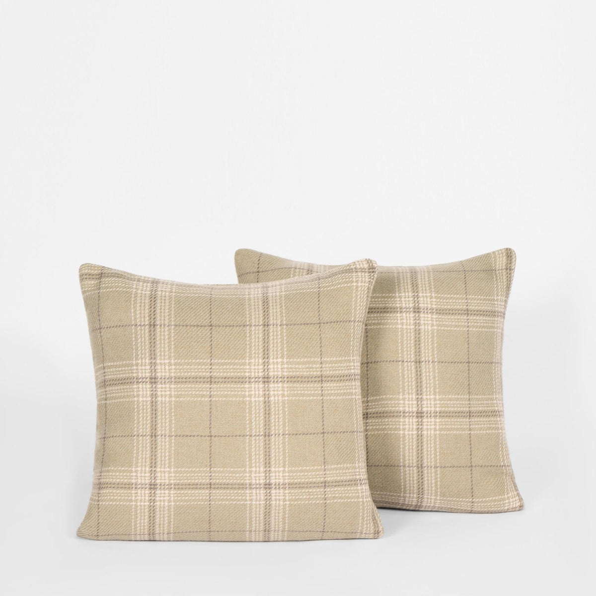 OHS Woven Check Cushion Covers 2 Pack Cases Luxury Home Decor