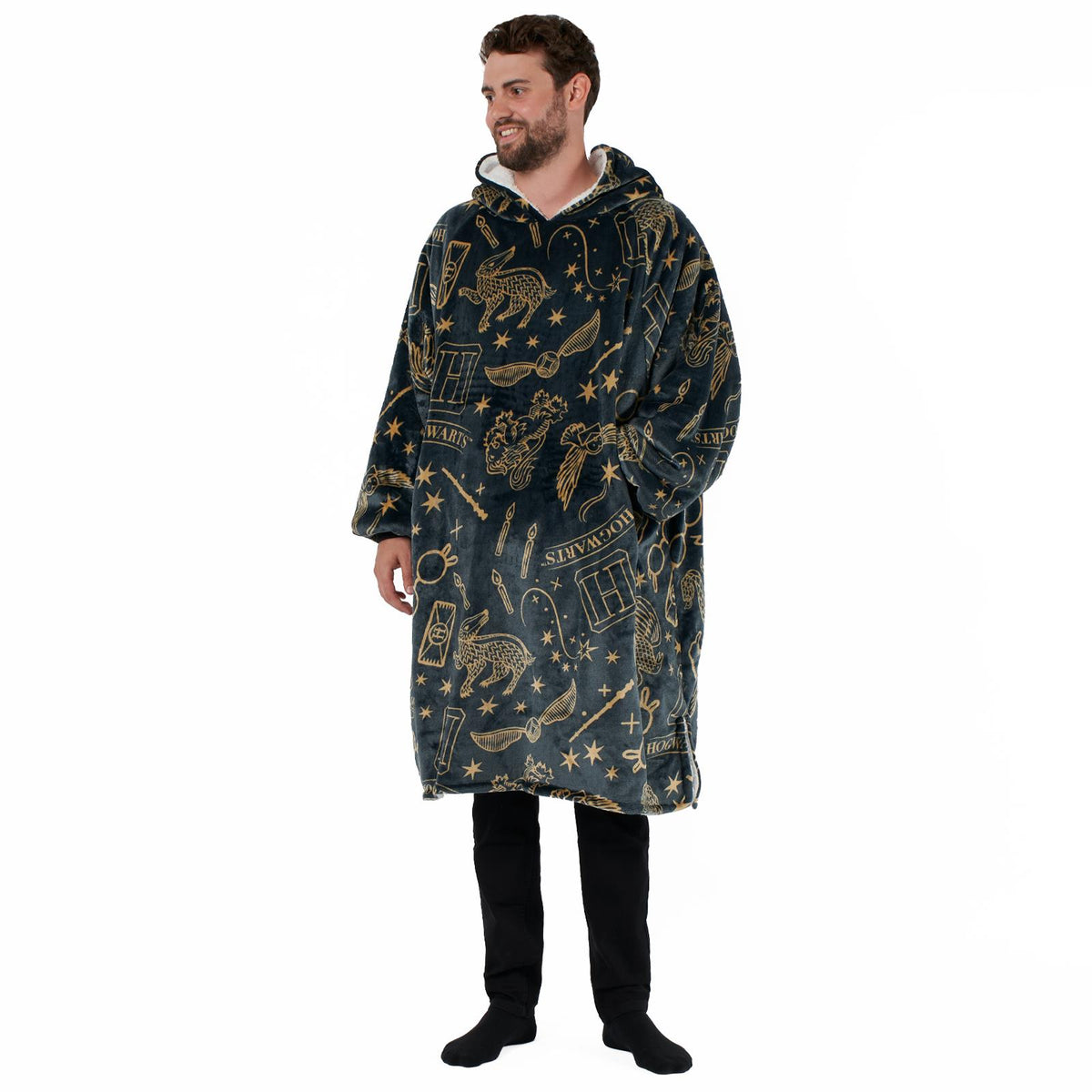Harry Potter Oversized Hoodie Blanket Fleece Wearable Blanket Throw Sweatshirt