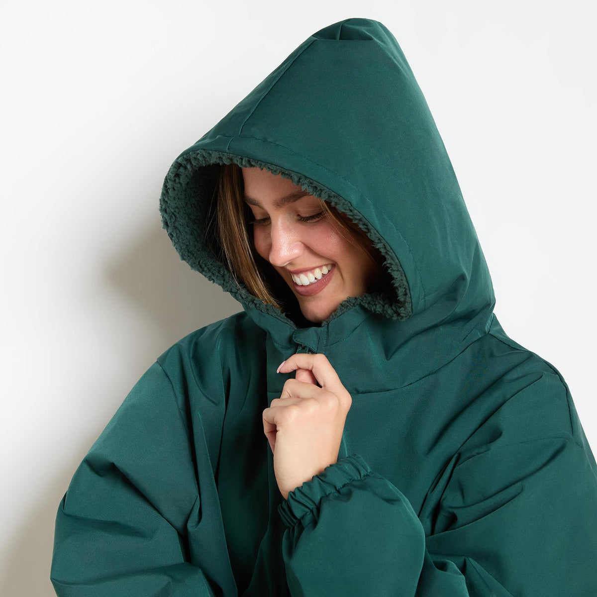 OHS Drying Changing Robe Sherpa Lined Water Resistant Oversize Coat Adults Kids