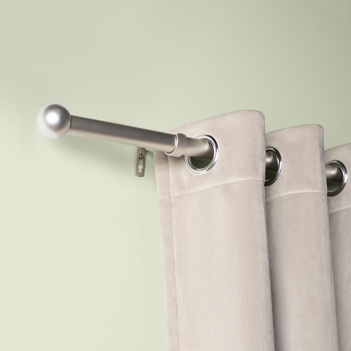 OHS 70-120cm Curtain Pole Extendable Metal 16mm Ball Trumpet Twist Finnials