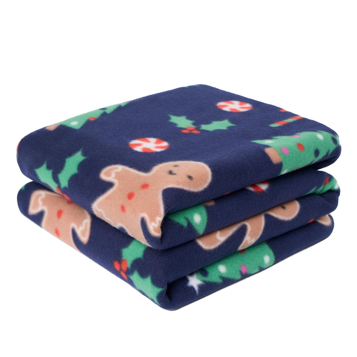 OHS Xmas Throw Blanket Gingerbread Man Soft Warm Travel Foldable Blanket