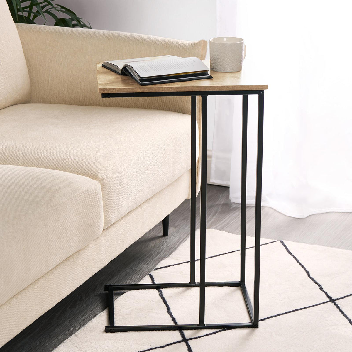 C Shape Table Coffee Laptop Side End Living Room Furniture Bedside Nightstand