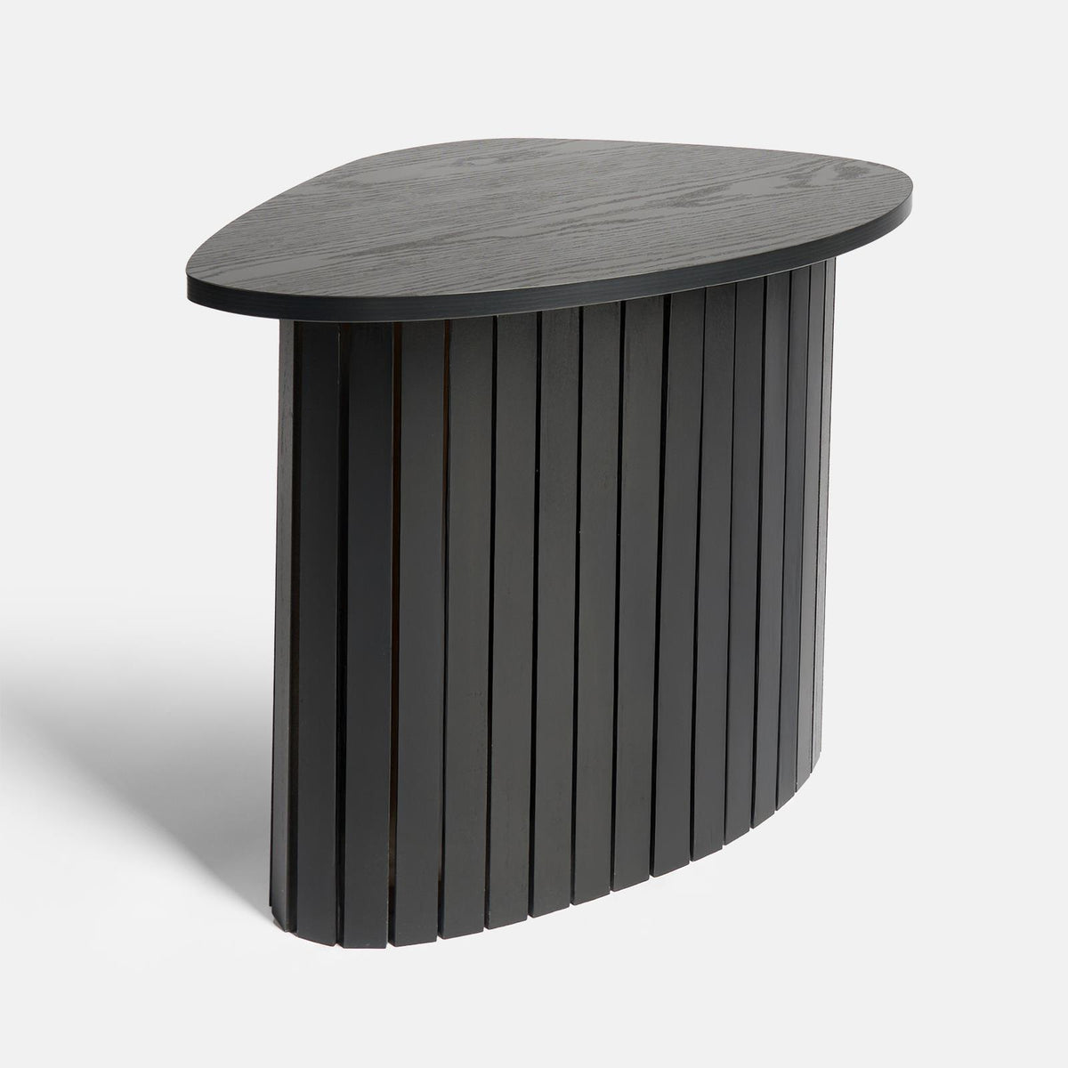 OHS Madison Side Table Ribbed Wood Effect Corner Bedside Coffee Table