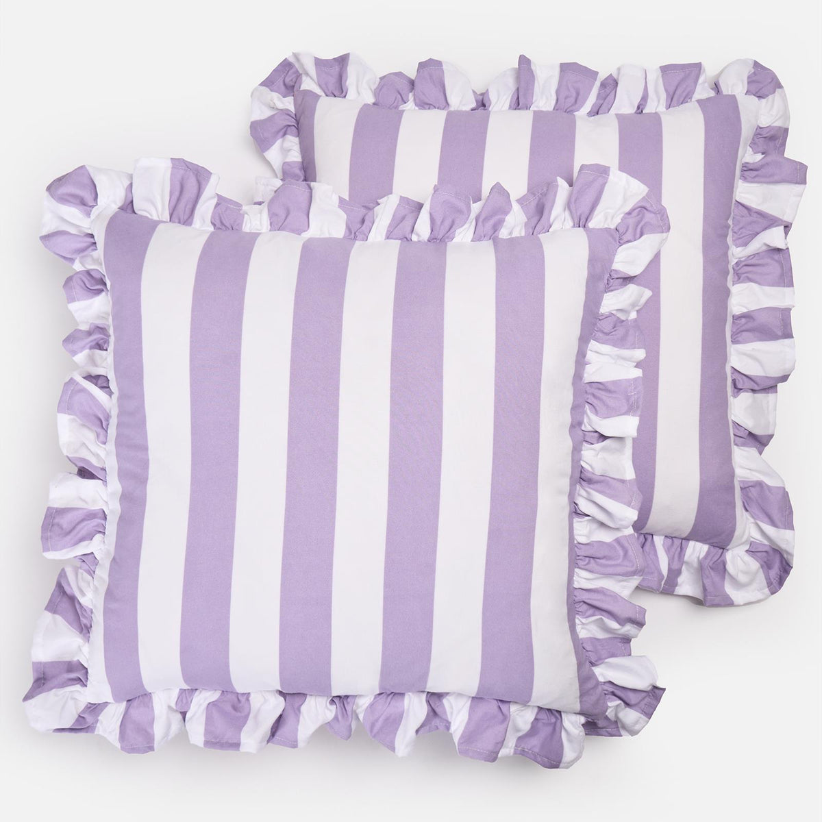 OHS Stripe Frill Cushion Covers Microfibre Square Pillowcases Home Decor