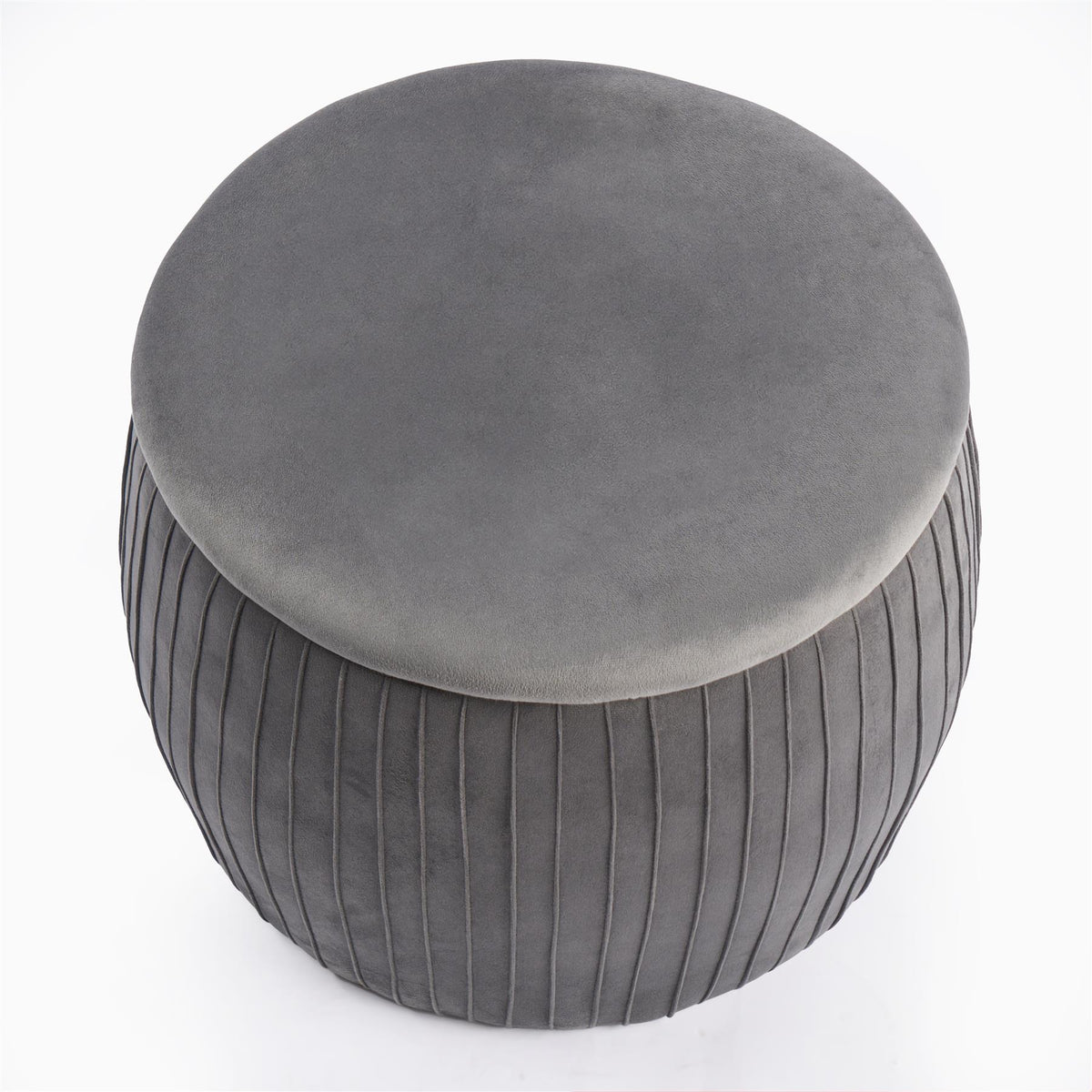 Ottoman Storage Stool Matte Velvet Pleated Home Decor Vanity Pouffe Chair Seat