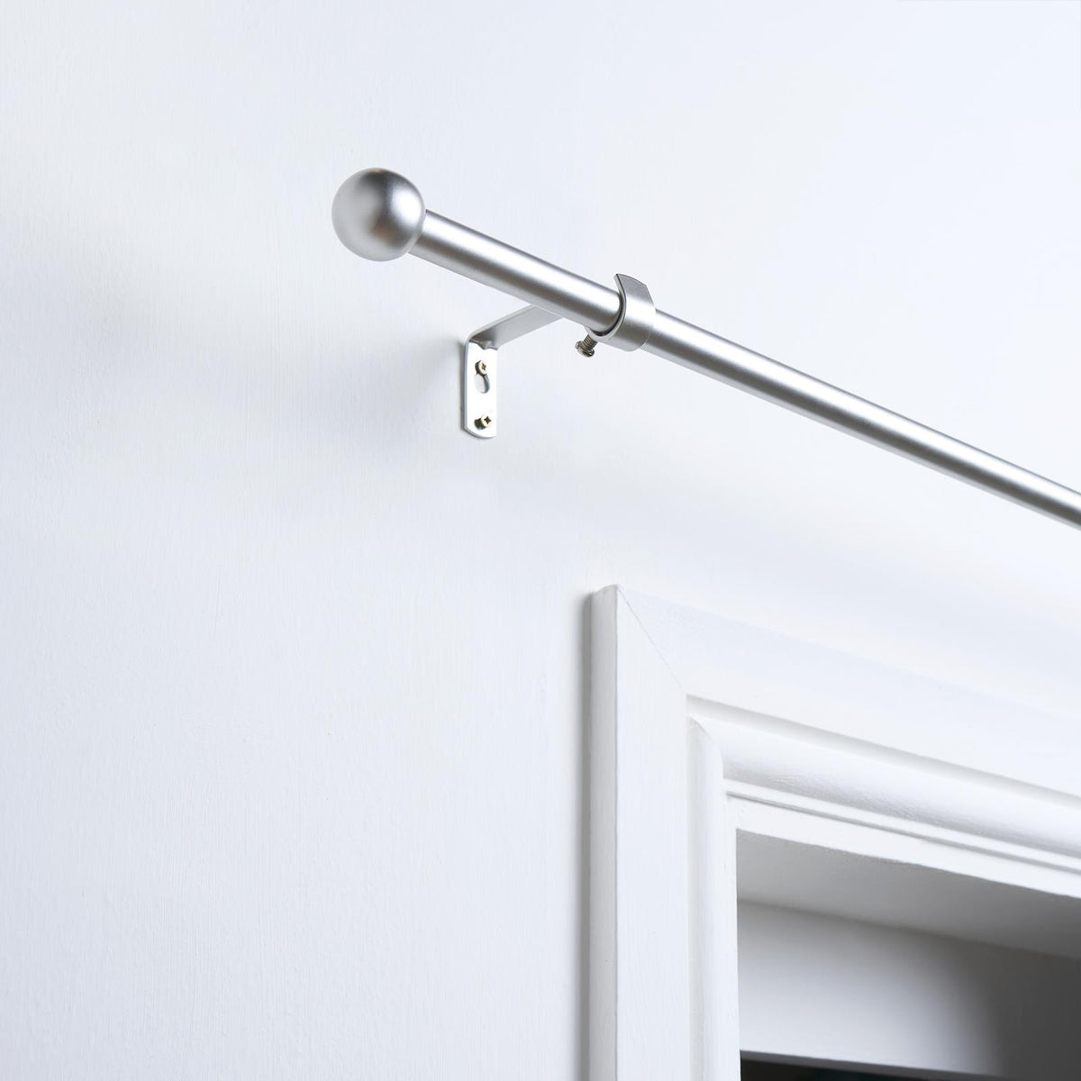 OHS 120-200cm Curtain Pole Extendable Metal 16mm Ball Trumpet Twist Finnials