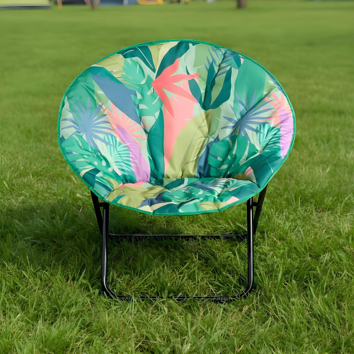 OHS Moon Camping Chair Round Folding Outdoor Garden Portable Seat