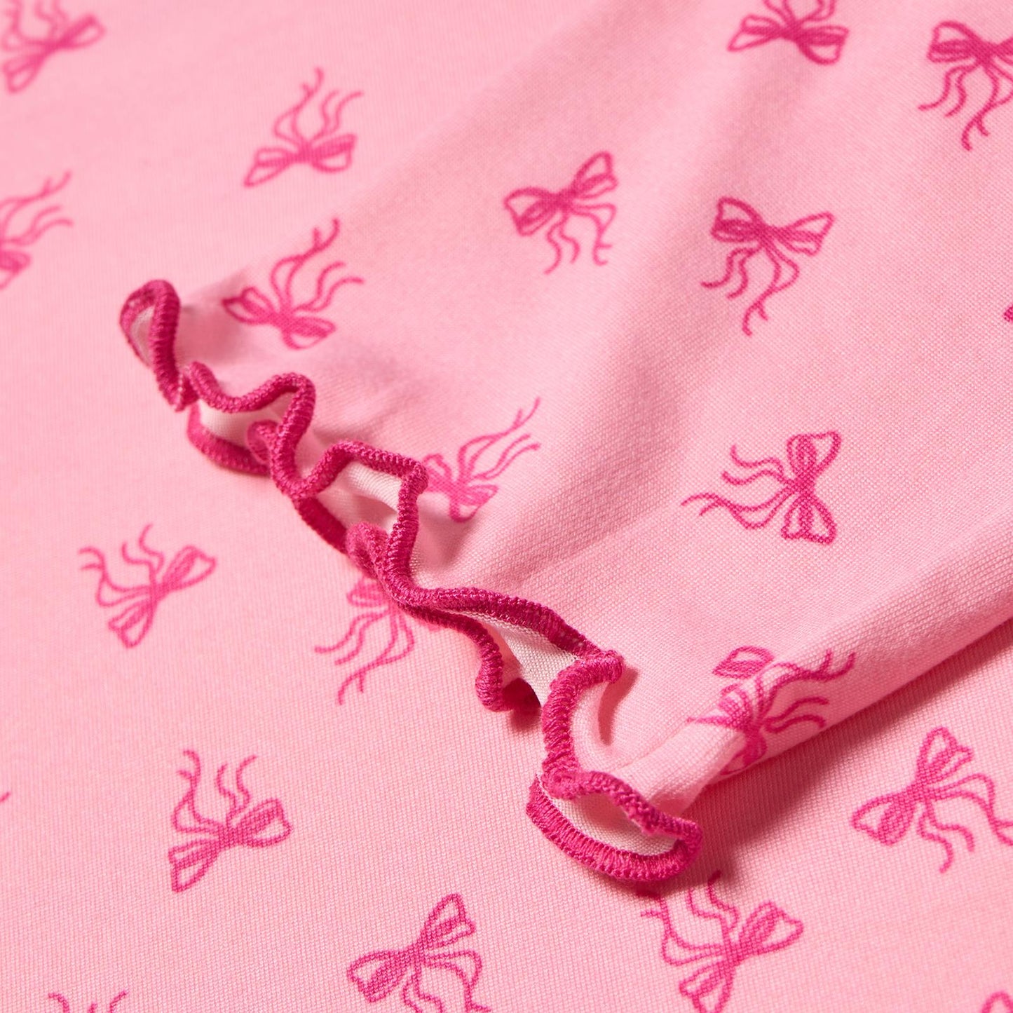 OHS Print Jersey Pyjama Set Womens Lettuce Edge Sleepwear Nightwear Loungewear