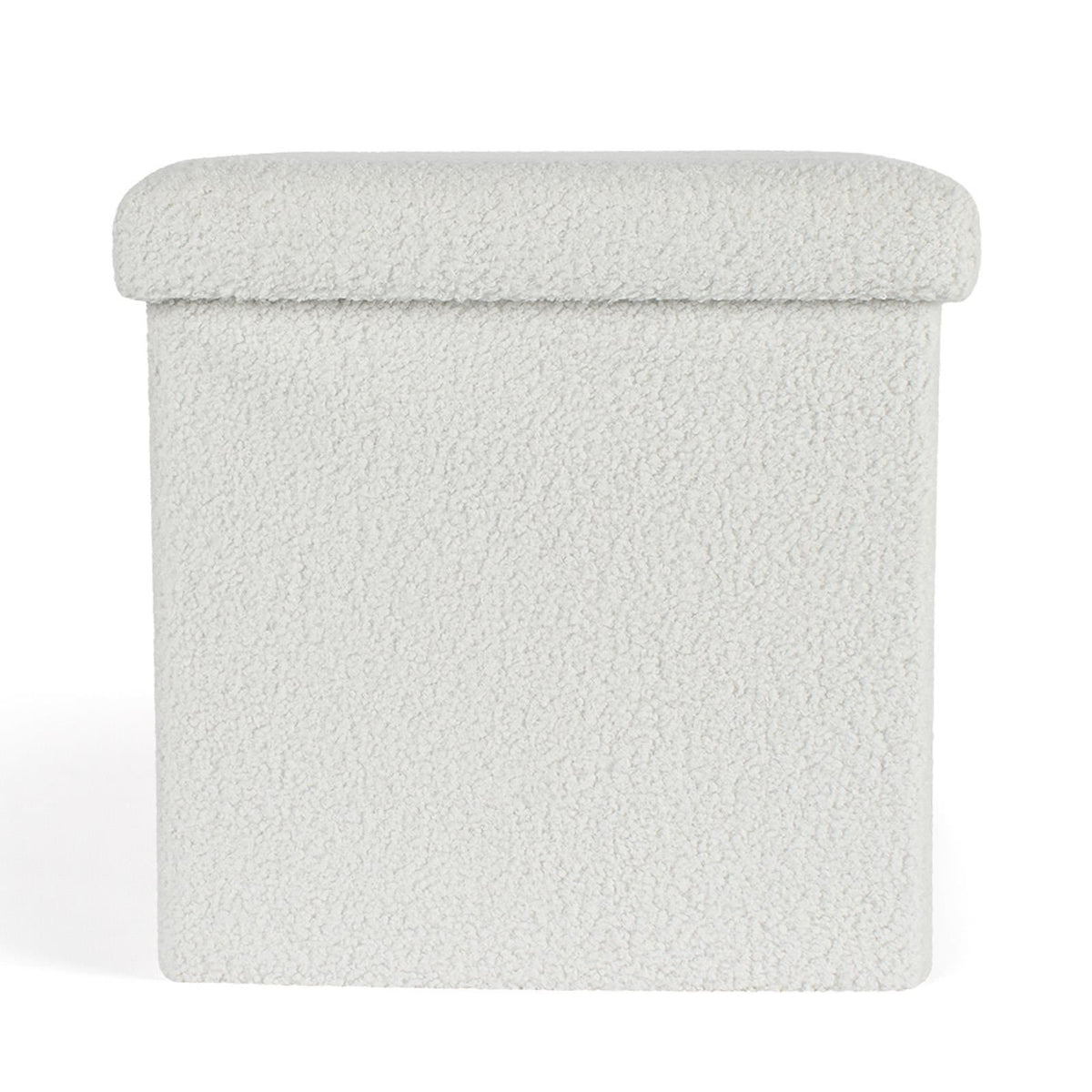 OHS Ottoman Boucle Storage Box Folding Footstool Cube Round Rectangle