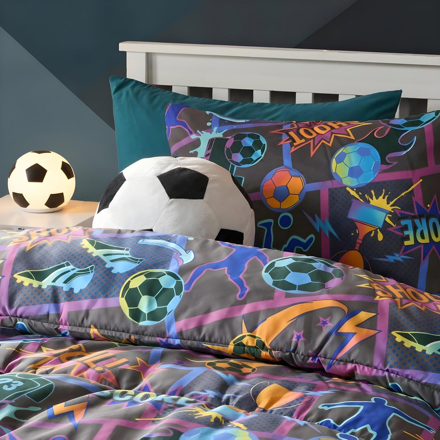 OHS Kids Football Bedding Set with Pillowcase Duvet Cover Coverless 10.5 Tog