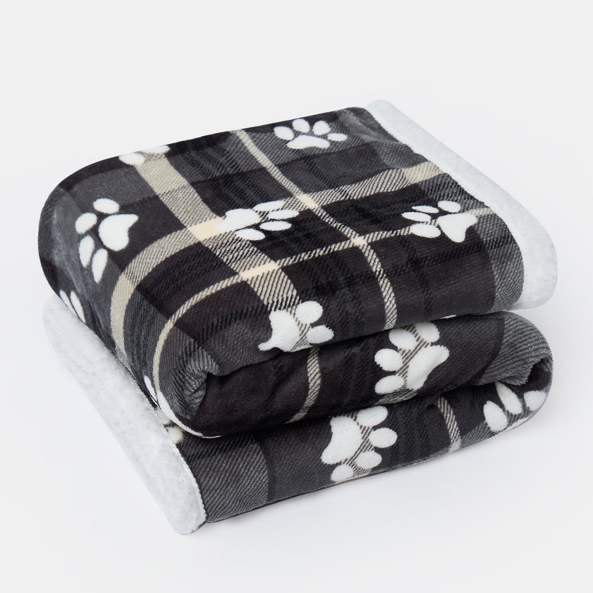Check Fleece Pet Blanket Throw Over Bed Supersoft Plush Sherpa Warm Chair Sofa