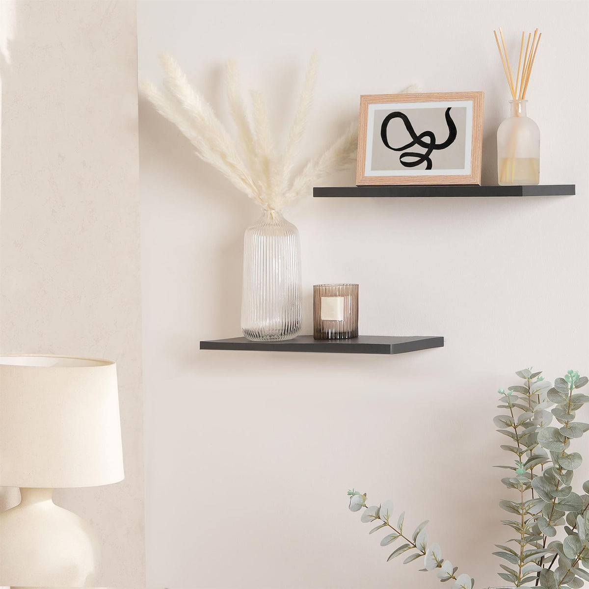 OHS Set of 2 Floating Wall Shelves Home Decor Mounted Display Unit Shelf Storage