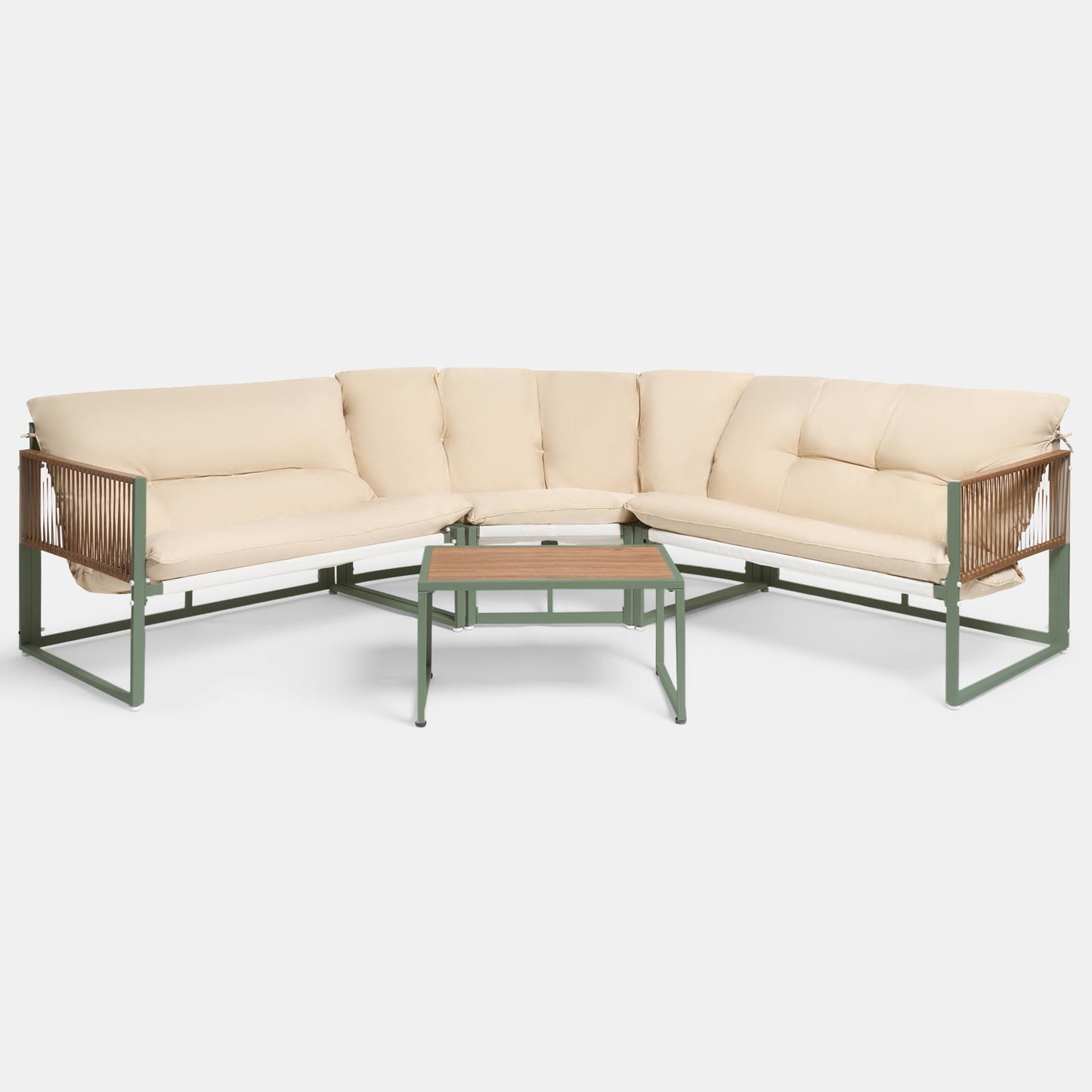 OHS Santorini Corner Sofa Table Set 5 Seater Garden Outdoor Patio Couch