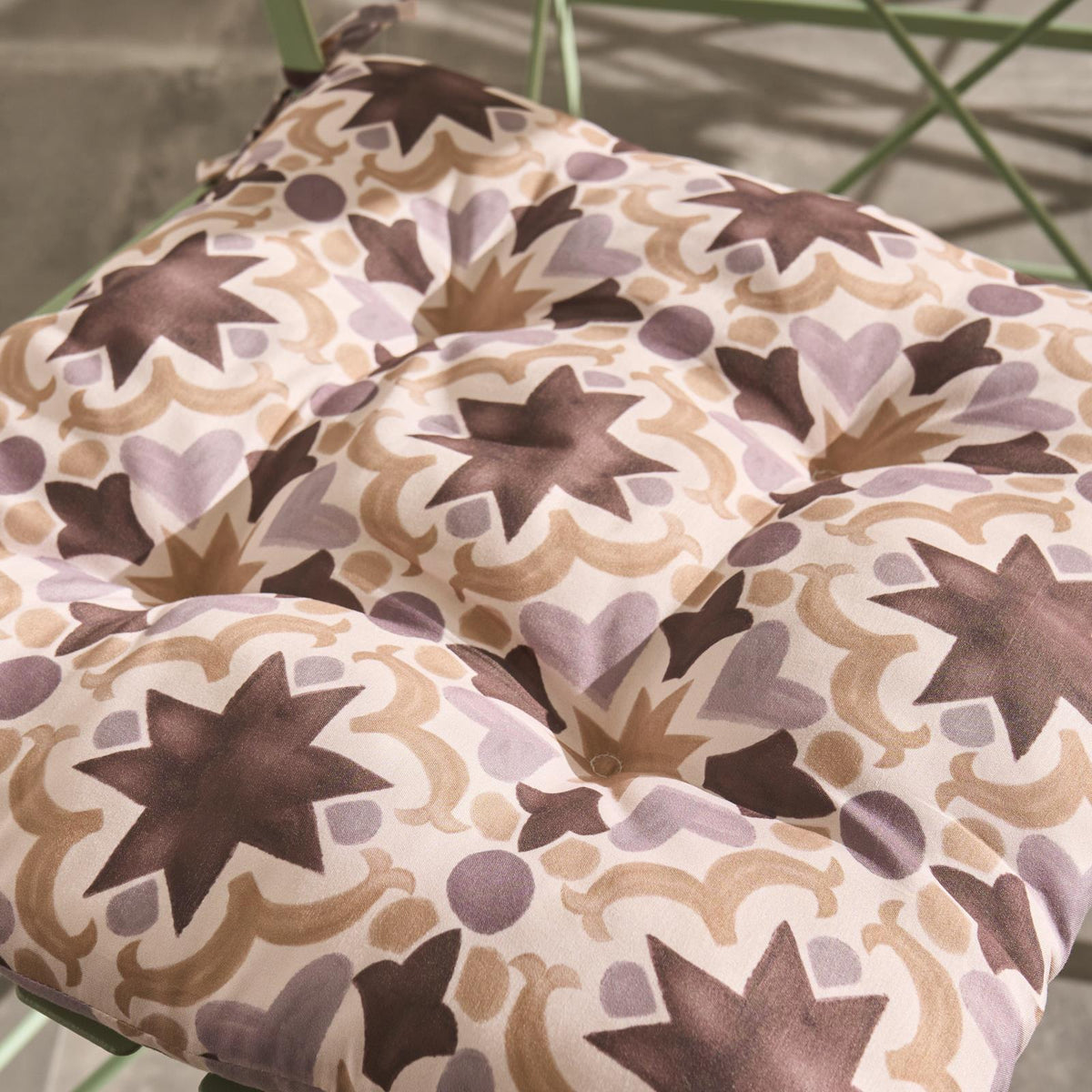 OHS Seat Pads 2 Water Resistant Outdoor Cushions Garden Chair Covers Ties