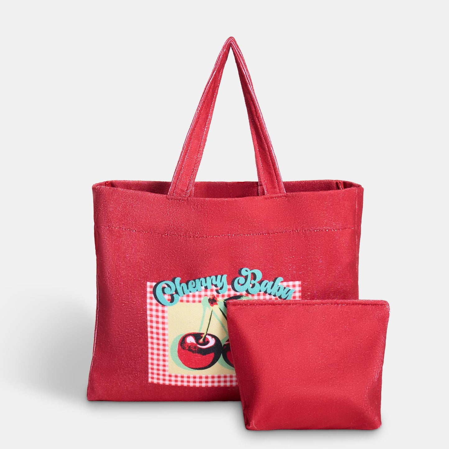 OHS Fun Print Beach Bag with Pouch Towelling Shoulder Tote Bag Holiday Travel
