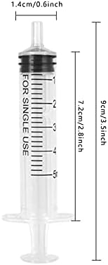 5PCS 5ML Plastic Syringes Measuring Syringe No Needle Syringe 5ML Syringes Sterile Colostrum for Scientific Lab Baby Medicine Dispensing Liquid Measuring Watering Pet Feeding Glue Applicator