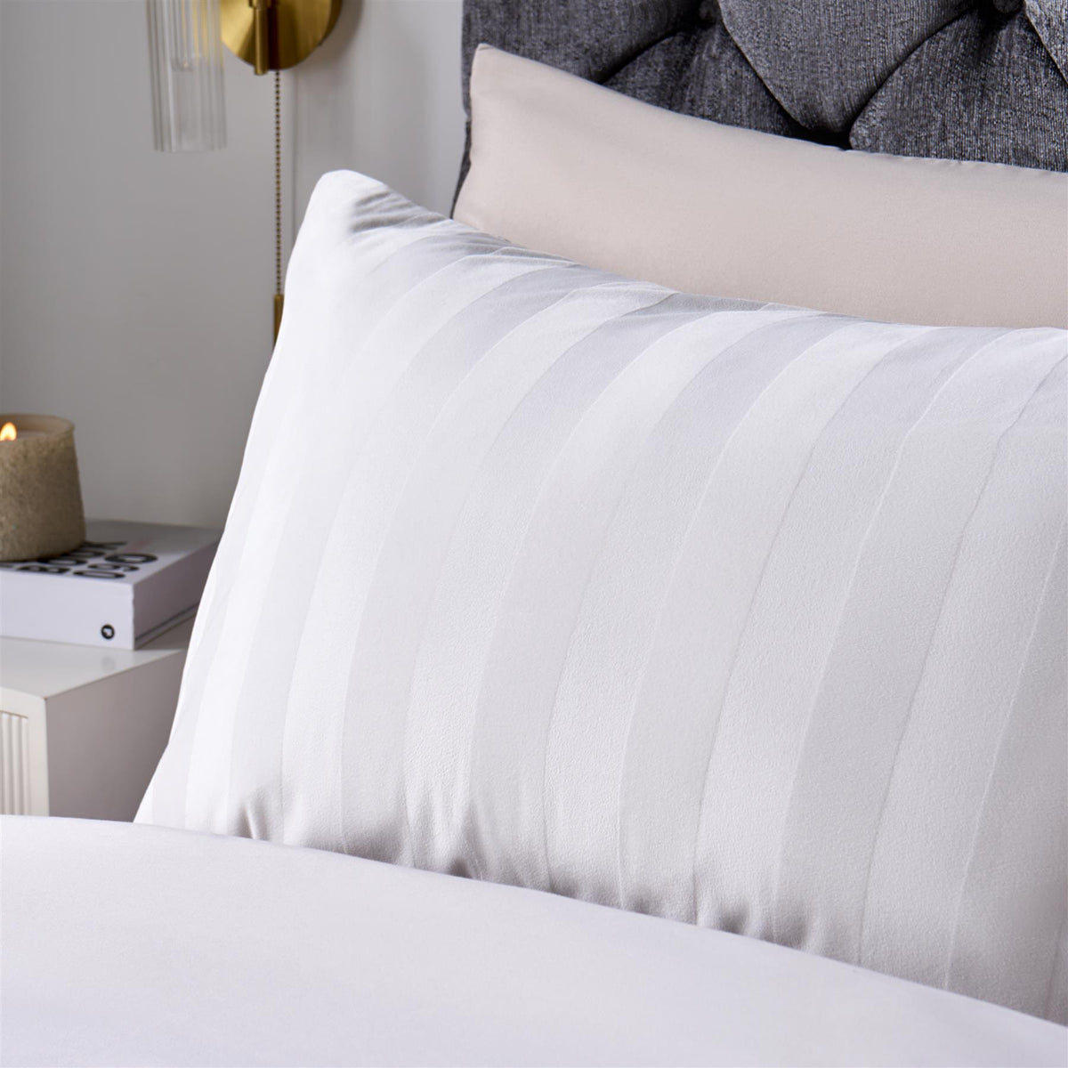 OHS Velvet Stripe Duvet Cover with Pillowcase Cosy Bedding Set