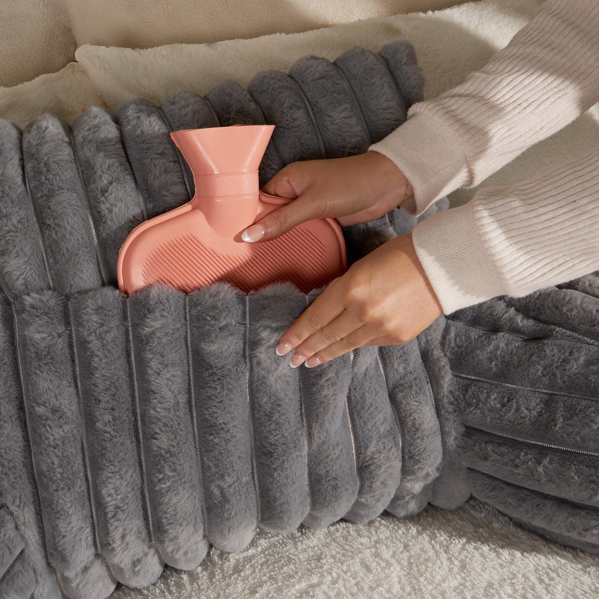 OHS Reading Cuddle Cushion Fleece Heatable Pillow Arms Chair Back Support