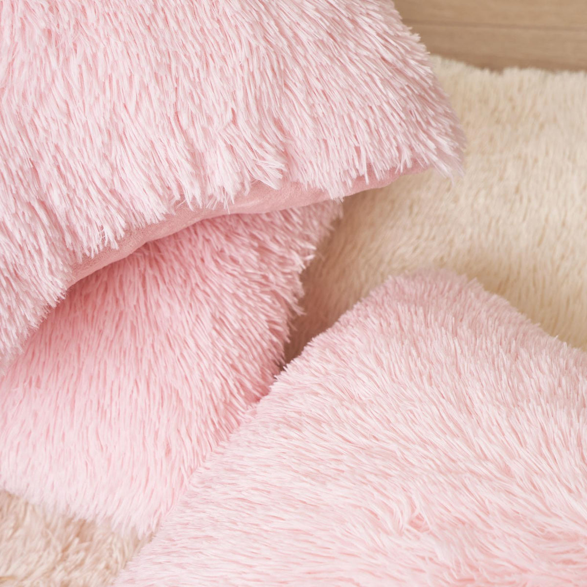 OHS Fluffy Cushion Covers 2 Pack Soft Fleece Square Pillowcases Home Decor
