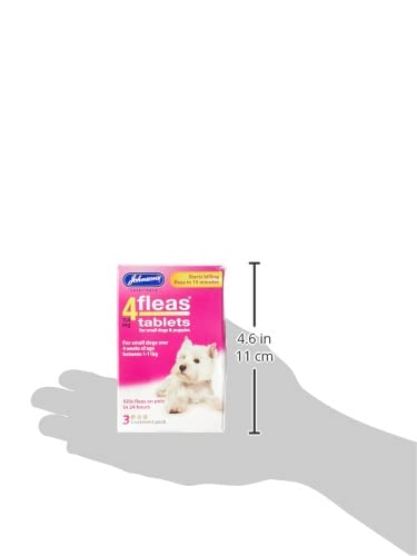 Johnsons Veterinary Products 4Fleas Tablets for Puppies and Small Dogs Treatment Pack, 6 Count (Pack of 1)