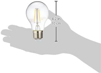 Amazon Basics LED E27 Edison Screw Bulb, 7W (Equivalent to 60W), Clear Filament, Warm White, Non Dimmable - Pack of 6