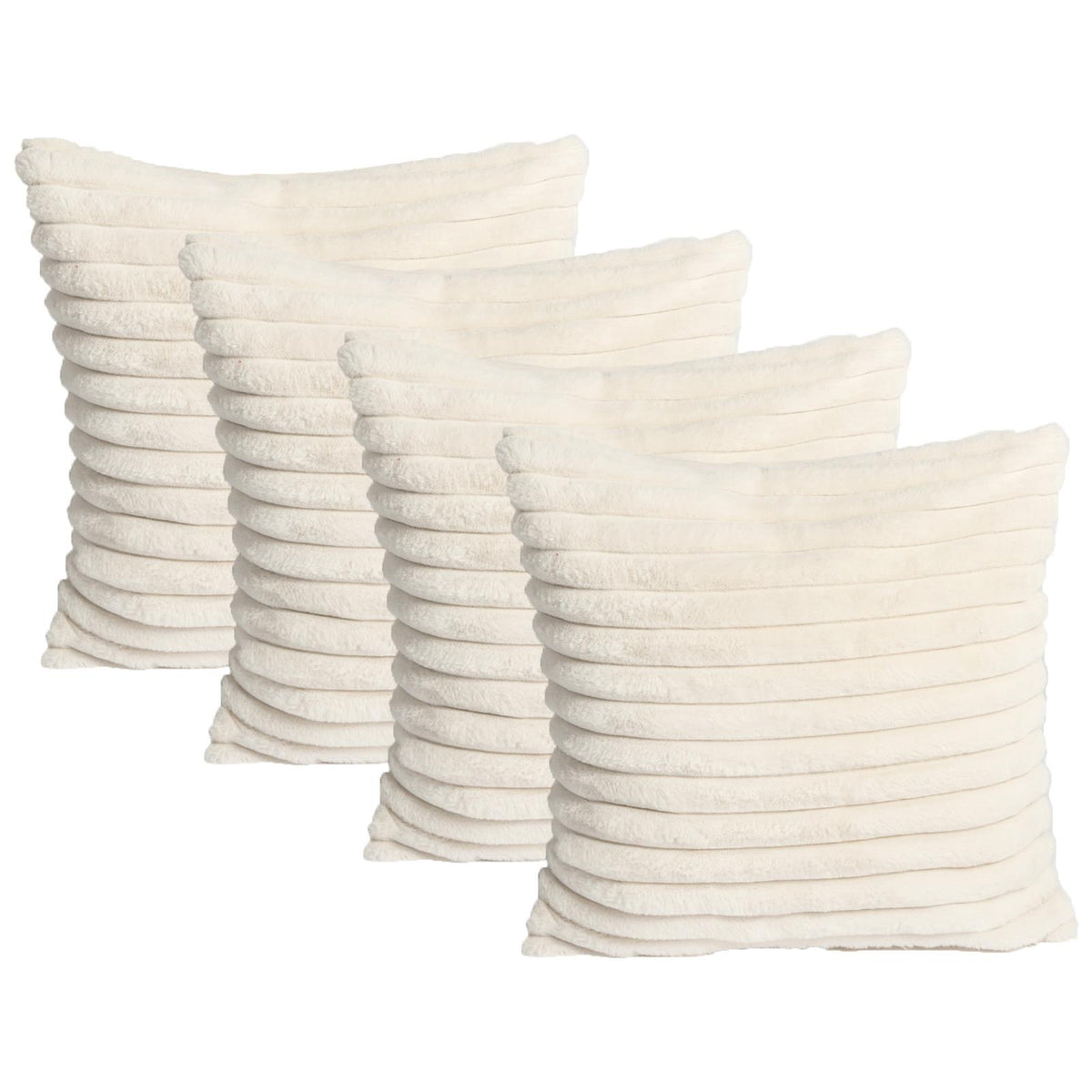 OHS Thick Rib Cushion Covers Faux Fur Soft Fleece Square Pillowcases Home Decor