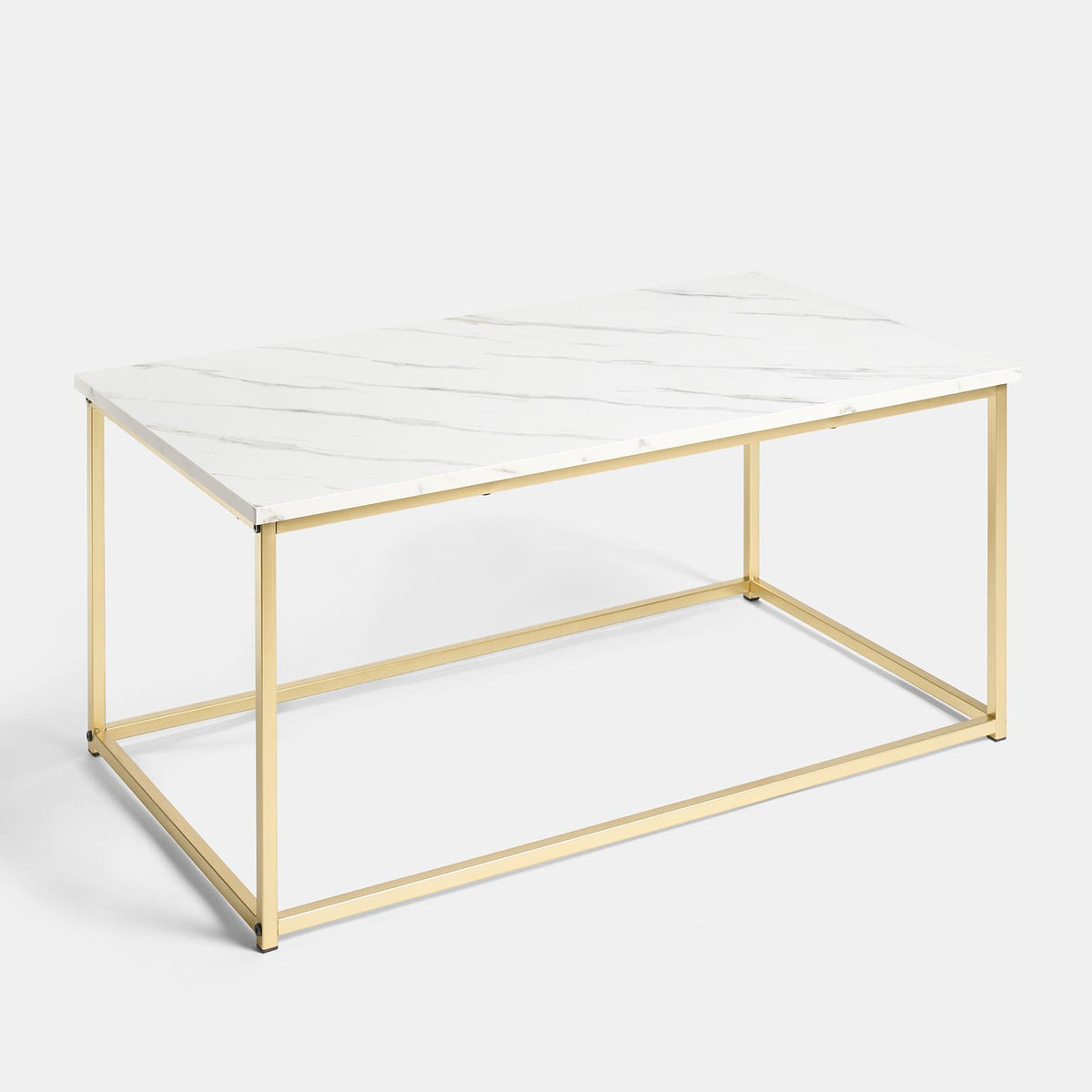 OHS Coffee Table Marble Bedside End Living Room Modern Metal Frame Home Decor
