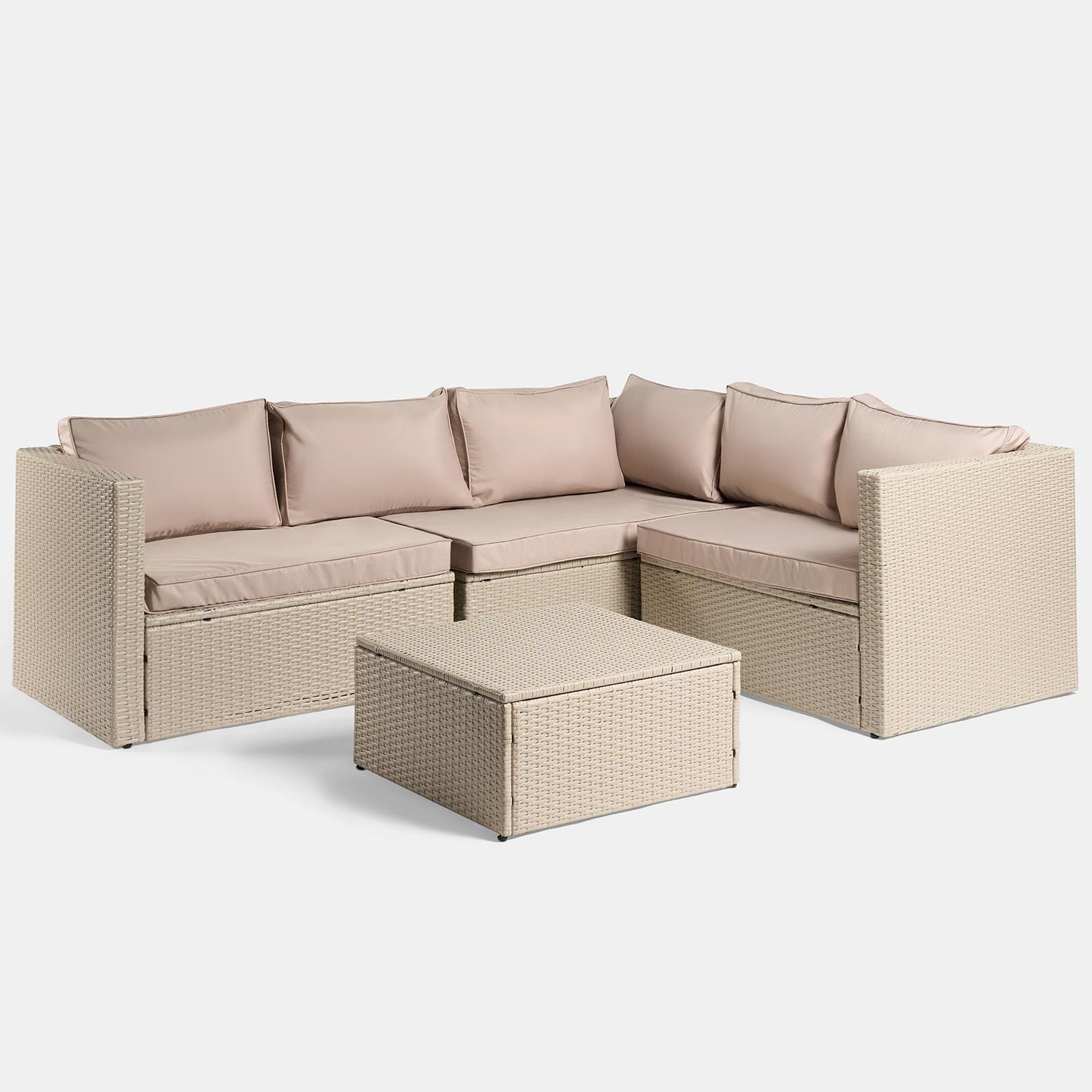 OHS Tuscany Garden Sofa Set 5 Seater Rattan Couch Table Patio L Shape Settee