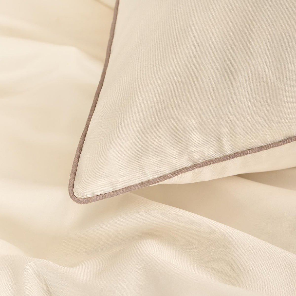 OHS Piped Edge Duvet Cover Set Soft Quilt Pillowcase Bedding Double King Size
