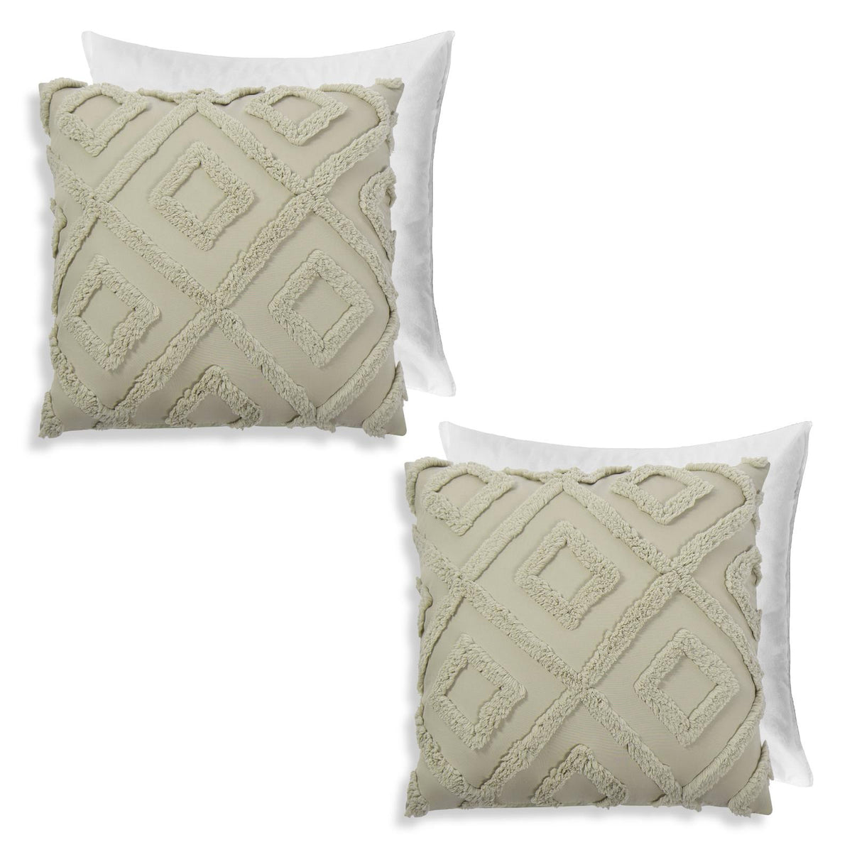 OHS Tufted Cushion Covers 2 Pack Arches Decorative Square Pillowcases