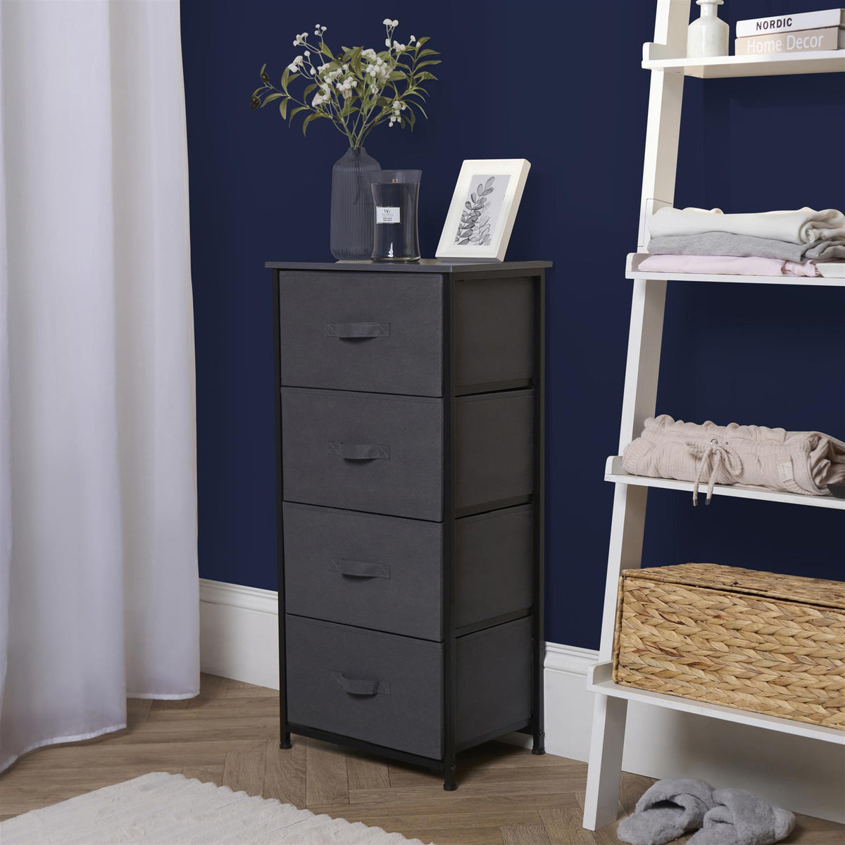 OHS Fabric Cabinet Bedside 2/3/4/5/6 Drawers Storage Unit Clothes Home Organiser
