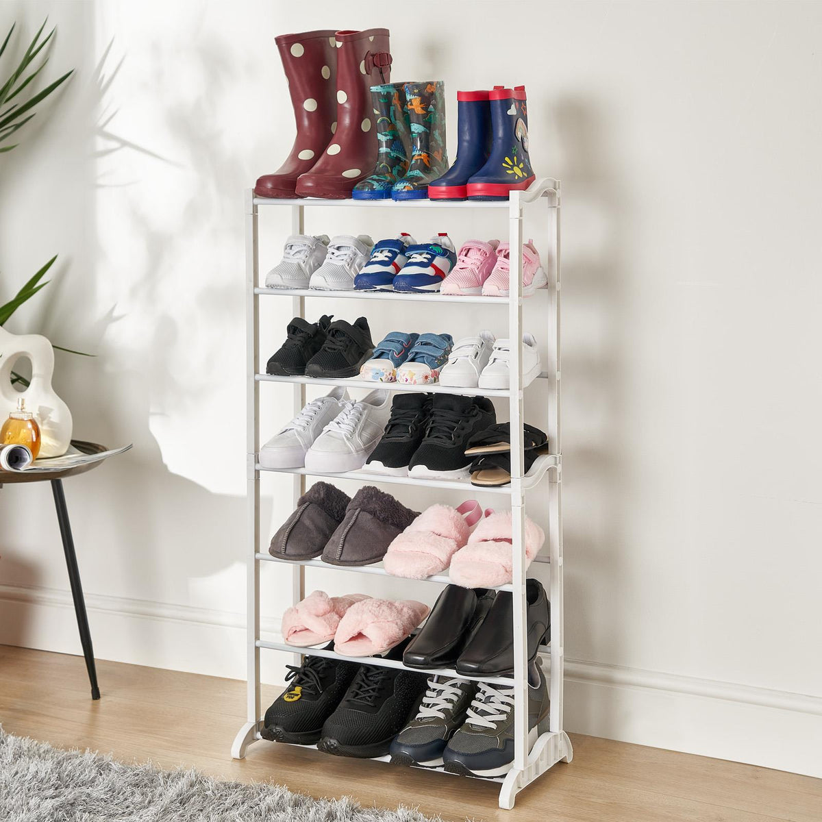 OHS 7 Tier Shoe Rack Stand Storage Compact Space Organiser Shelf Metal 21 Pairs