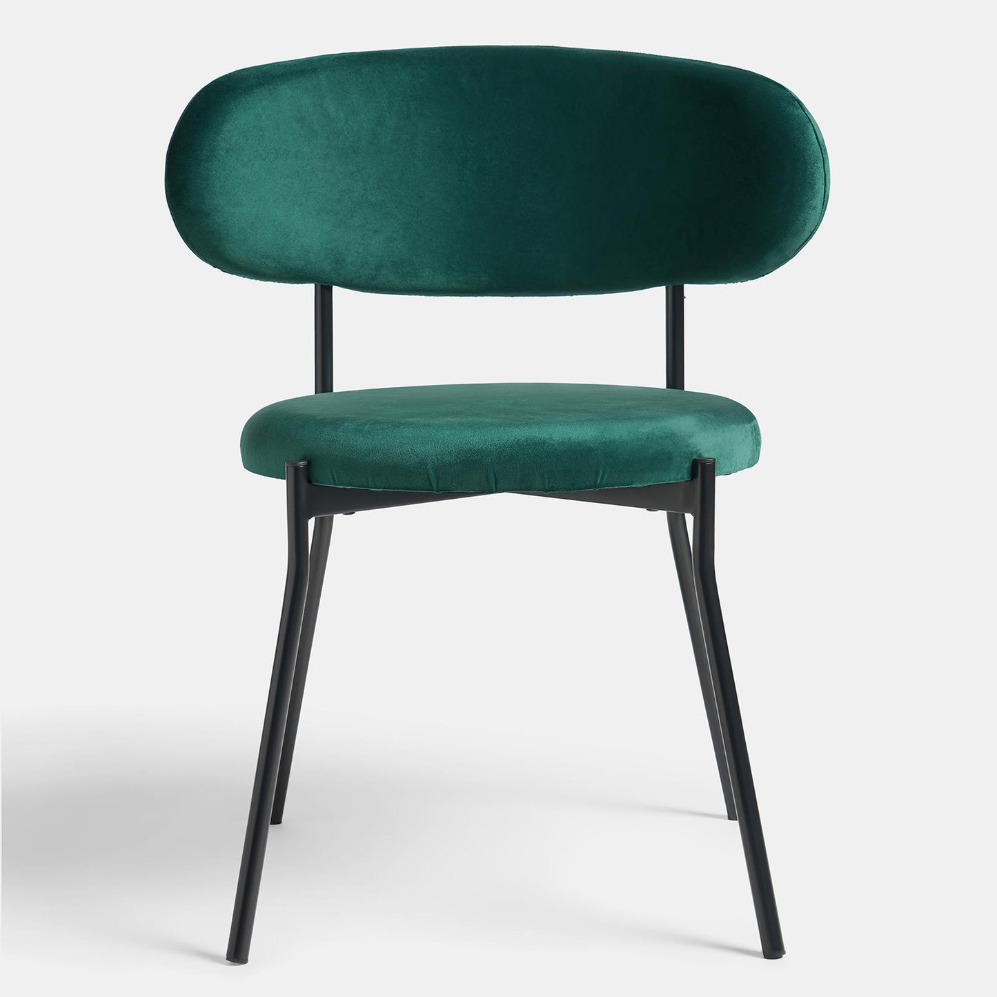 OHS Matte Velvet Dining Chair with Metal Legs Modern Upholstered Kitchen Chair