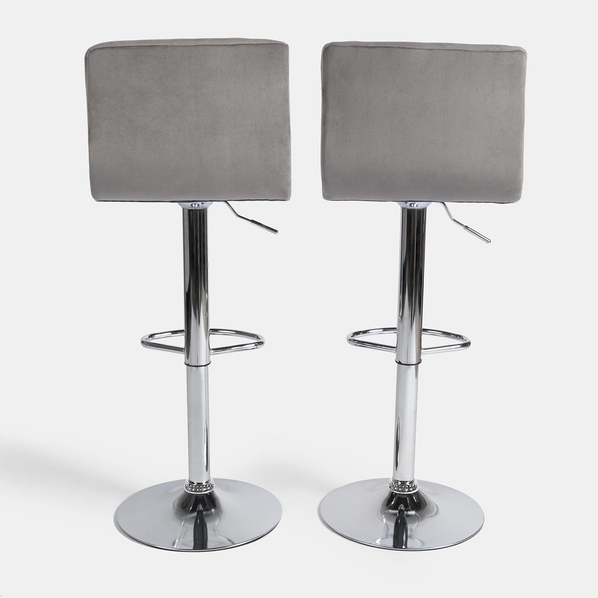 Adjustable Bar Stools x 2 Velvet Swivel Pub Seat Kitchen Breakfast Counter Chair