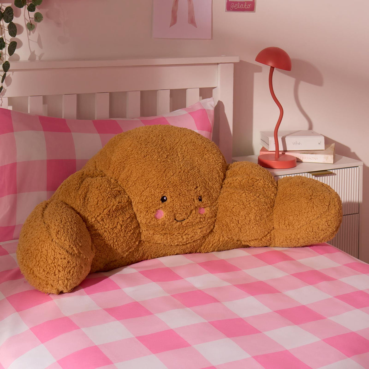 OHS Character Cuddle Cushion Soft Fleece Reading Pillow with Arms Bed Chair