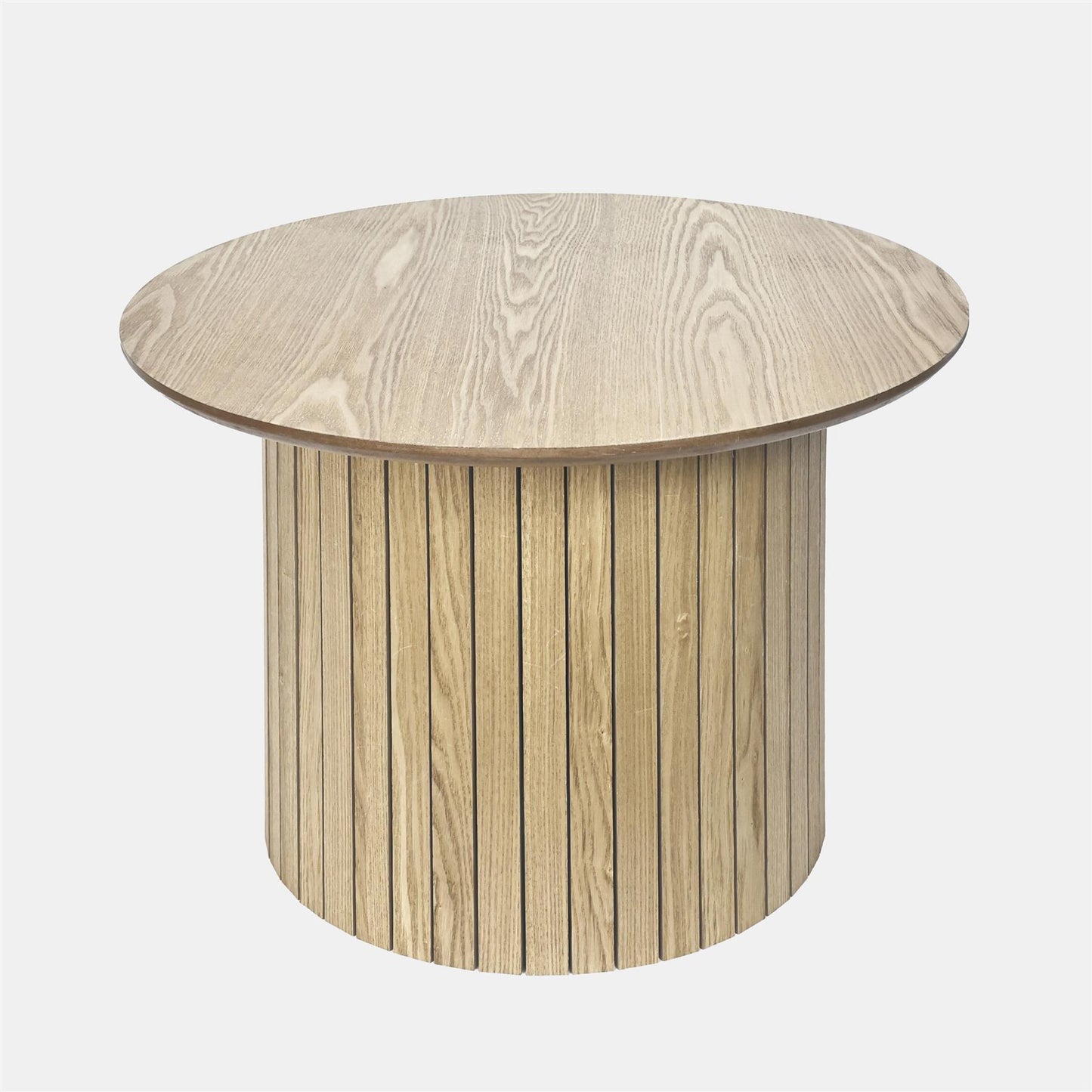 OHS Madison Coffee Table Ribbed MDF Round Living Room Home Decor